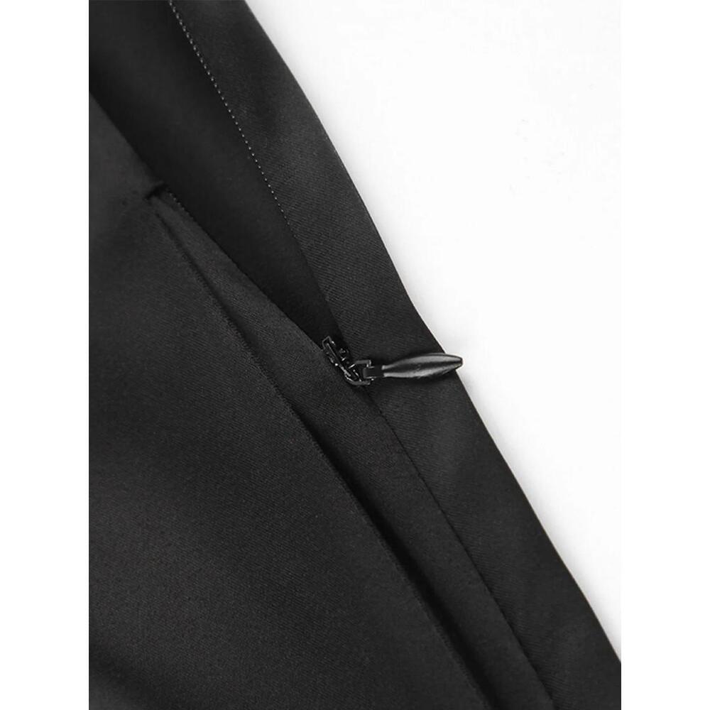 Commense Oversized Satin High-Waisted Wide Leg Black Pants for Women Size Small - Picture 4 of 5